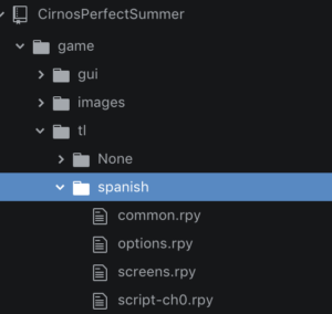 Ren'py translation file structure